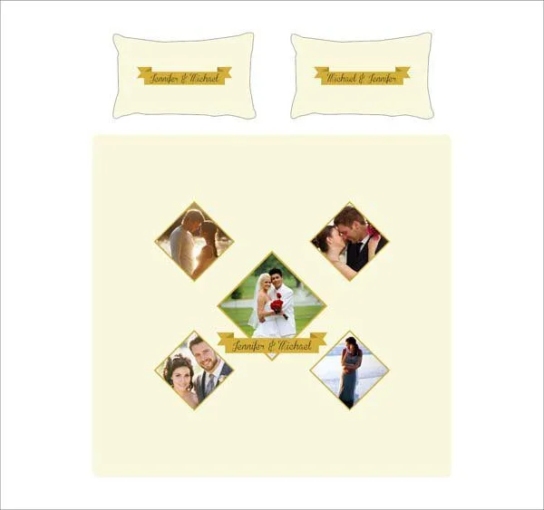 Personalized Photo Bed Sheet for Couple