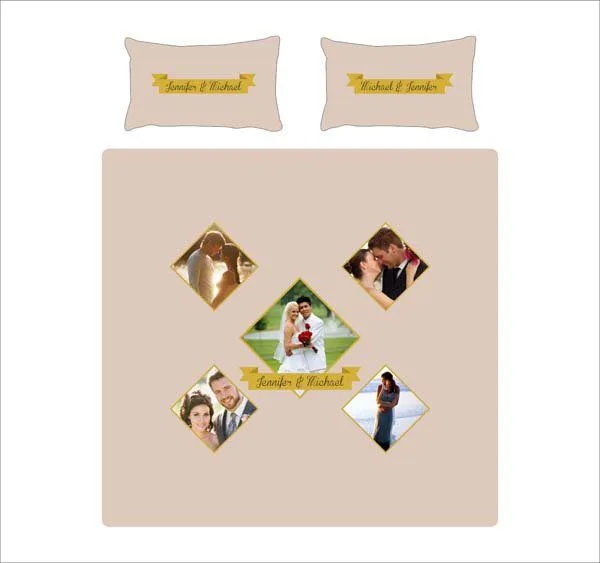 Personalized Photo Bed Sheet for Couple