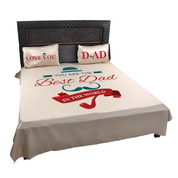 Best Dad in the World Bed Sheet for Father with Pillow Covers