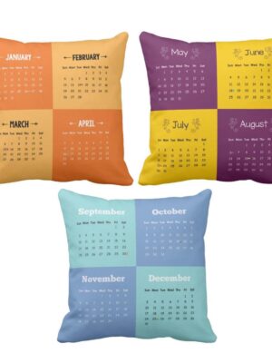 Colorful New Year 2018 Cushions Cover Set of 3