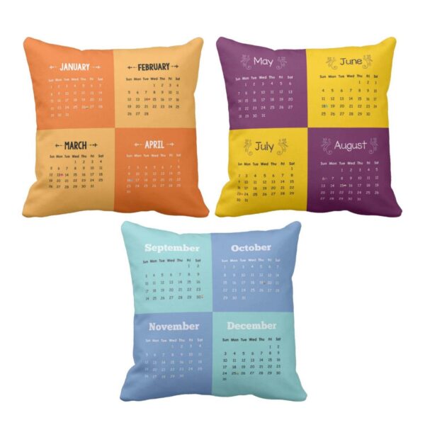 Colorful New Year 2018 Cushions Cover Set of 3