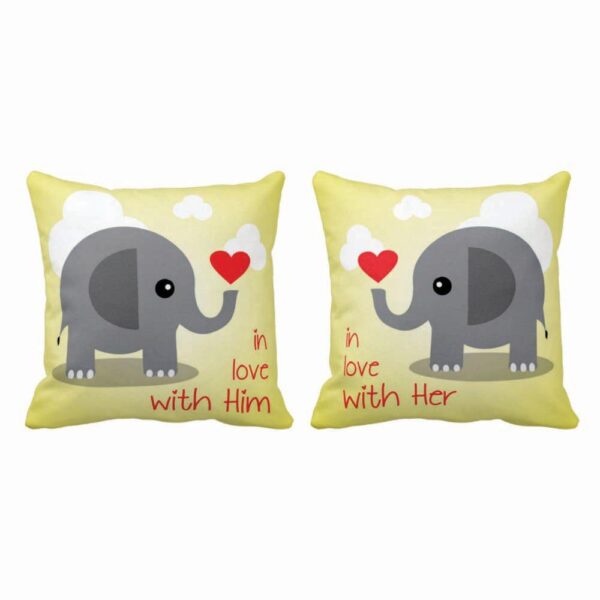 Personalized I Love Couple Double Side Printed Cushion Covers – Set of 2