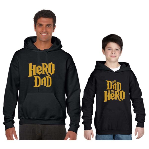 Hero Dad & Child Family Hoodies Set For Dad & Kid