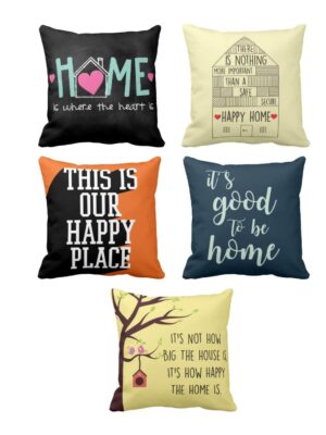 Its Good to Be Home Printed Cushion Cover Set of 5