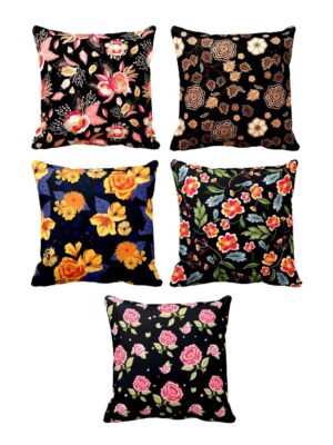 Appealing Floral Flowers Cushion Cover Set of 5