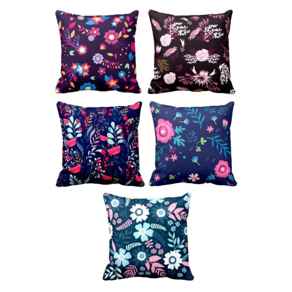 Exquisite Floral Flowers Cushion Cover Set of 5