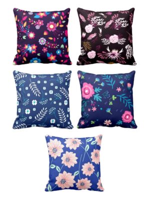 Admirable Exquisite Floral Flowers Cushion Cover Set of 5