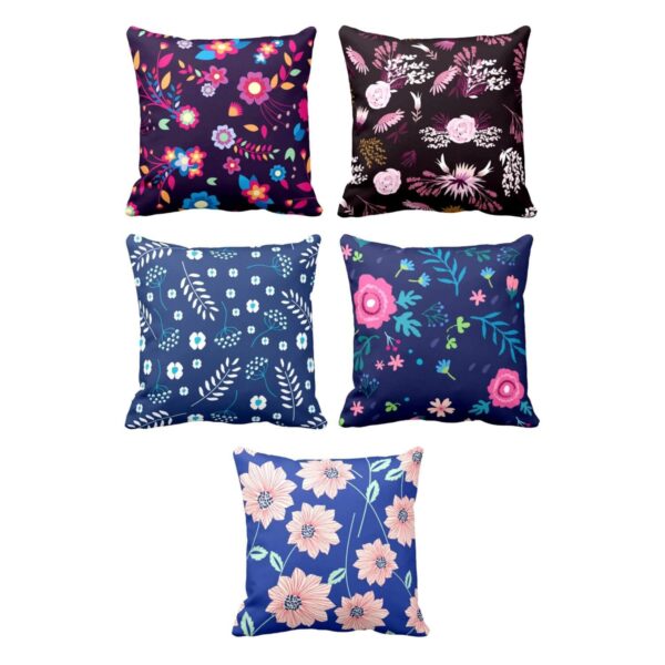 Exquisite Floral Flowers Cushion Cover Set of 5