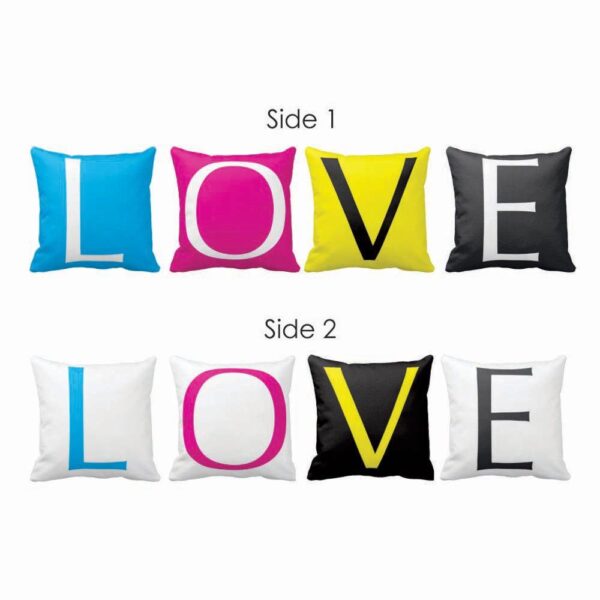 Love Soulmate Mickey Minnie Double Side Printed Cushion Covers–Set of 2 for Couple