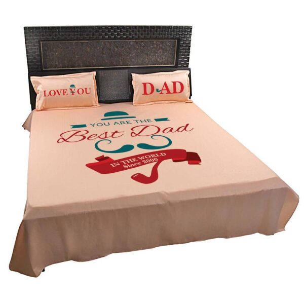 Best Dad in the World Bed Sheet for Father with Pillow Covers