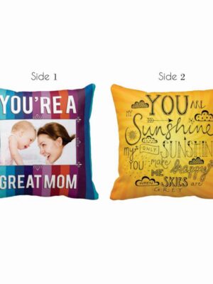 Personalized Great Mom Photo Double Sided Printed Cushion Cover