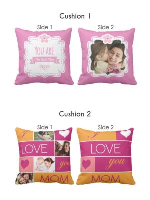 Personalized I Love U Mom You Are The best both Side Printed Cushion Covers Set of 2