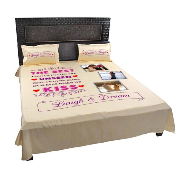 Personalized Kiss Laugh Dream Picture Bedsheet