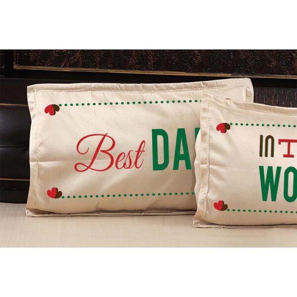 World Best Dad Bed sheet With Pillow Covers for Father