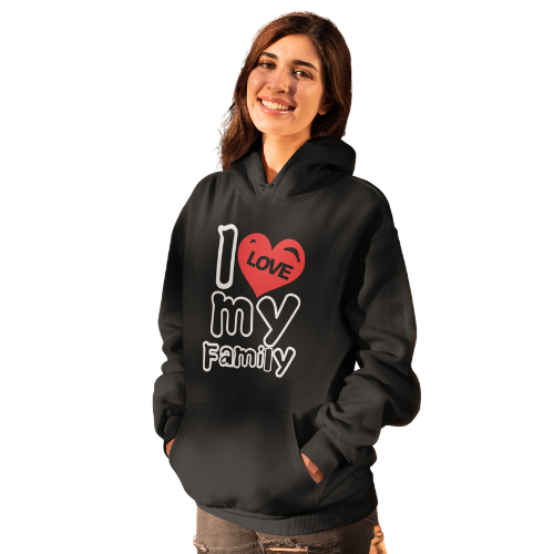 I love My Family Matching Design Family Hoodies Set