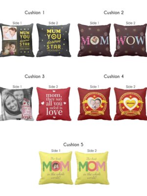 Personalized Worlds Best Mum Cushion Cover both side Printed Set of 5