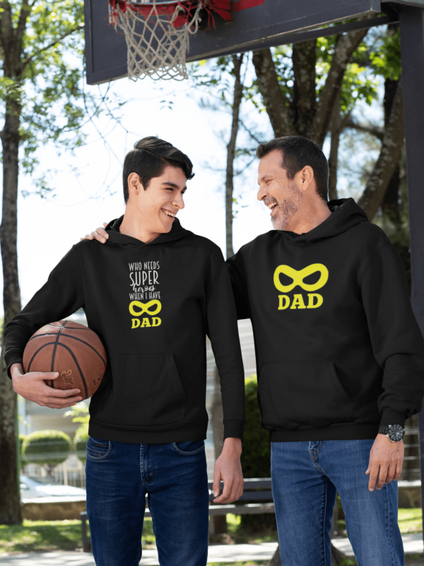 Super Hero Dad Kid Family Hoodies Set