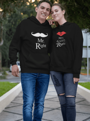 Mr Right & Mrs Always Right Couple Hoodies