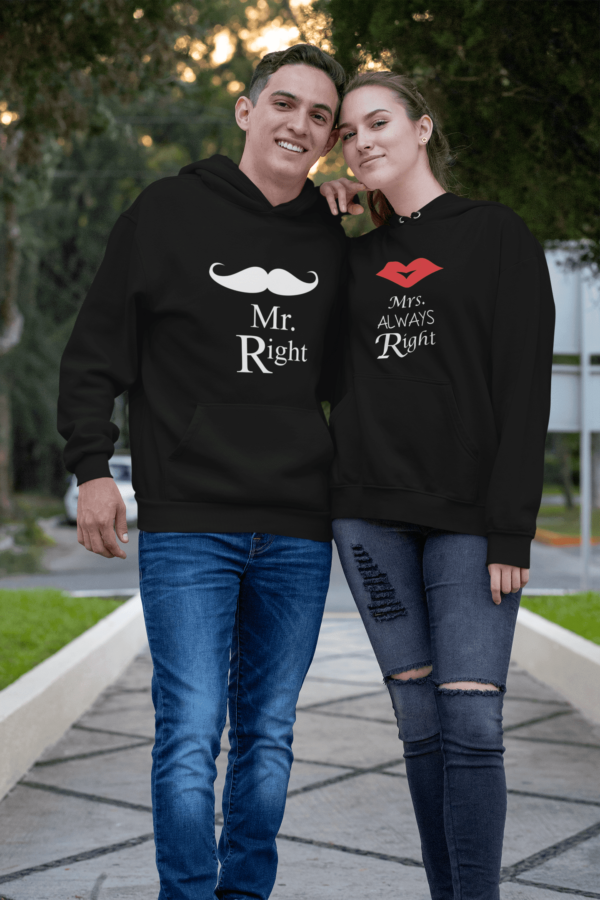 Mr Right & Mrs Always Right Couple Hoodies