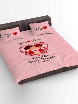 U and Me Together Forever Bedsheet for Couple Pillow Covers