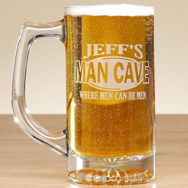 Personalized Engraved Man Cave Beer Mug