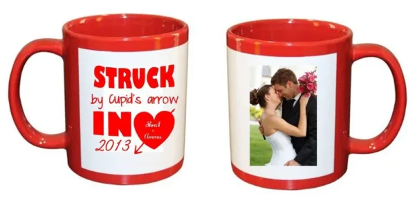 Personalized Love Struck Romantic Anniversary Red Magic Mug
