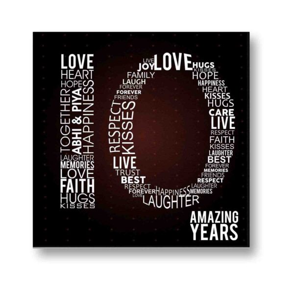 Personalized 10th Marriage Anniversary Canvas Frame