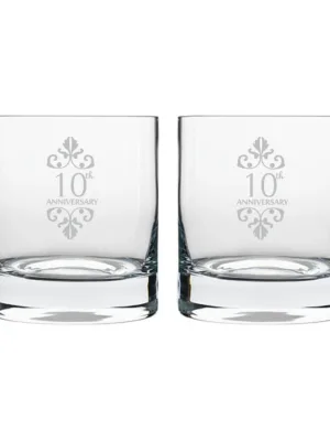 10th Anniversary Whiskey Glasses