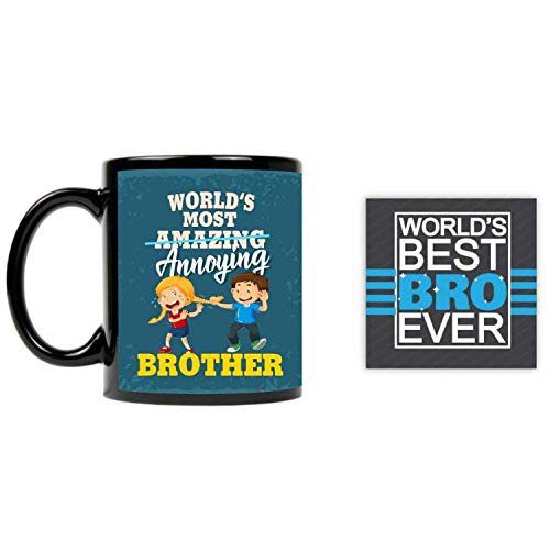 Birthday Bhaidooj Gift for Brother Most Annoying Brother Mug with Printed Birthday Bhaidooj, Roli-Chawal