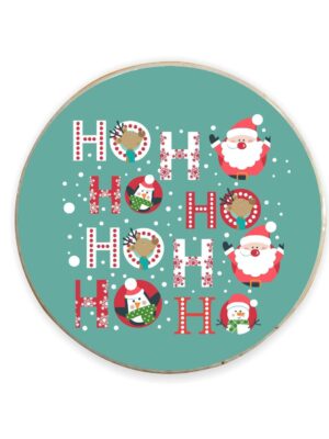 Santa Claus Ho Ho Ho Pattern Christmas Fridge Magnet