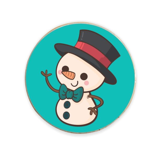 Yaya Cafe™ Christmas Gifts, Printed Charming Snowman Fridge Magnets - Round