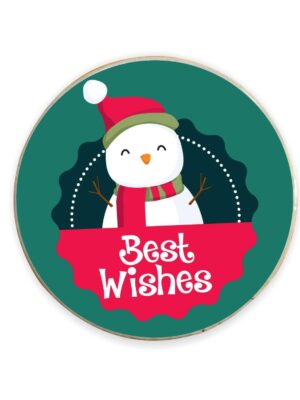 Yaya Cafeâ„¢ Christmas Gifts, Printed Best Wishes Snowman Fridge Magnets - Square