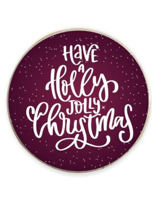 Yaya Cafeâ„¢ Christmas Gifts, Printed Holly Jolly Xmas Fridge Magnets - Round