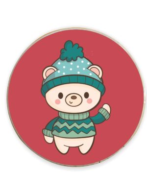 Yaya Cafeâ„¢ Christmas Gifts, Printed Cute Bear Fridge Magnets - Round