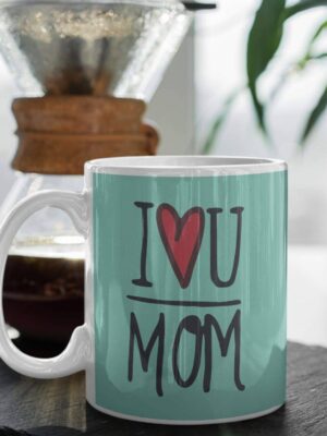 I Love You Mom Gift Blue Coffee Mug