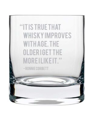 Aging Whiskey Engraved Whiskey Glass