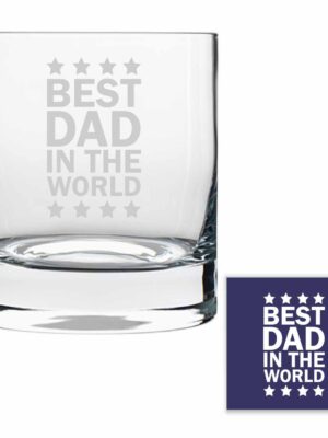 Best Dad in the World Engraved Whiskey Glass