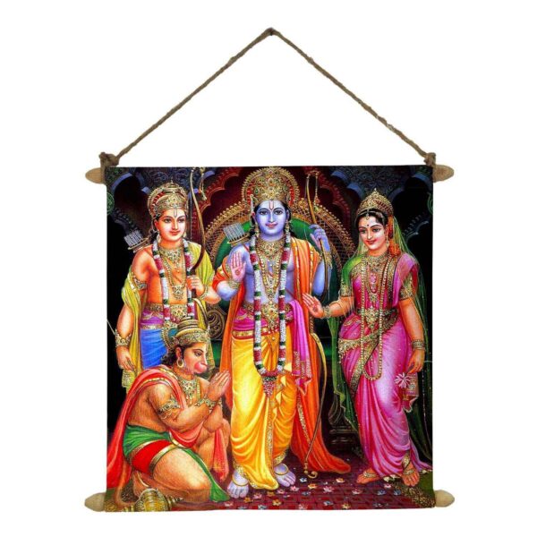 Blissful Shri Ram Darbar with Sita Lakshman and Hanuman Canvas Scroll