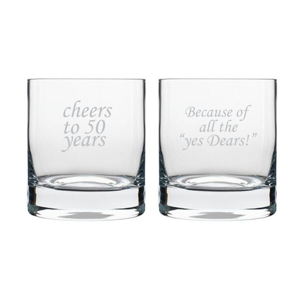 Cheers 50th Anniversary Whiskey Glasses