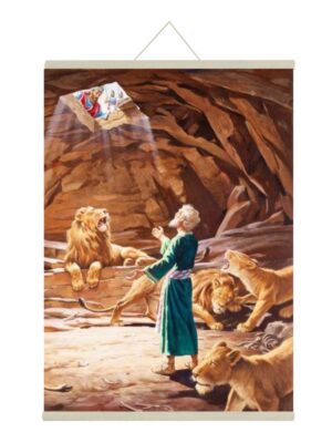 Daniel In The Lion'S Den Bible Lord Jesus Canvas Scroll