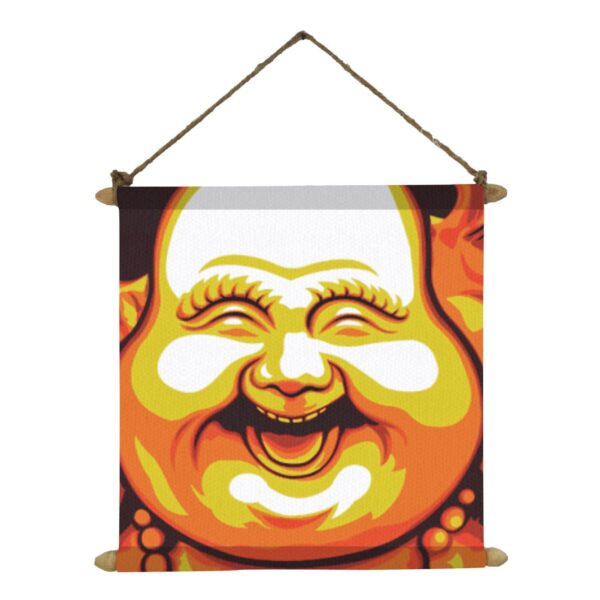 Feng Shui Laughing Buddha Canvas Scroll