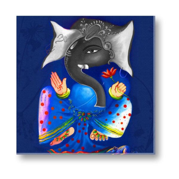 Blissful Lord Ganesha Canvas Frame