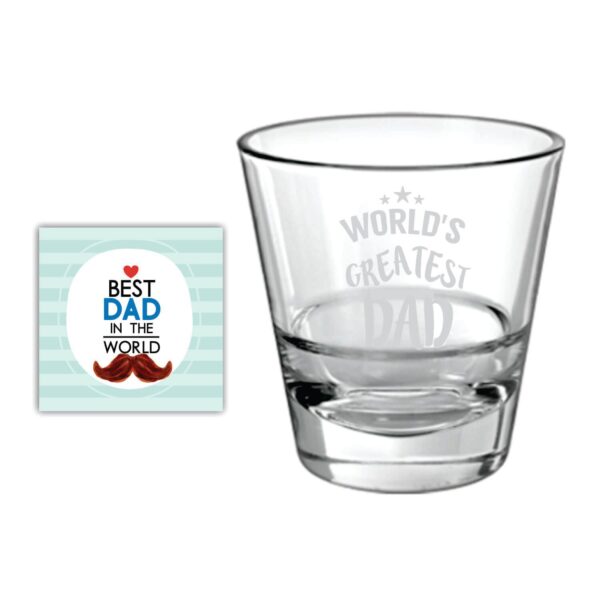 Moustache Awesome Dad Whiskey Glass