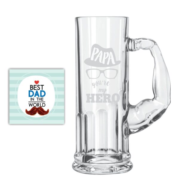 Hero Papa Dad Beer Mug