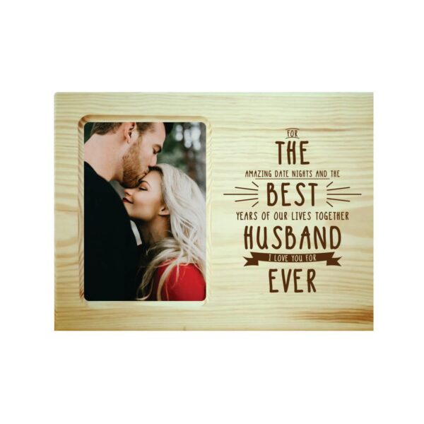 Personalized Engraved Photo Frame Gift for Husband