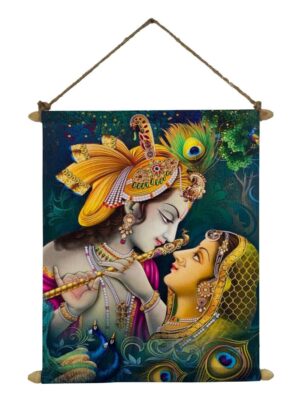 Lord Krishna Radha Canvas Scroll