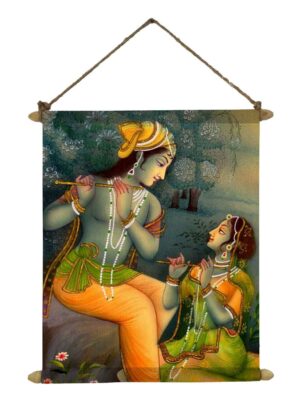 Lord Krishna with Radha Canvas Scroll