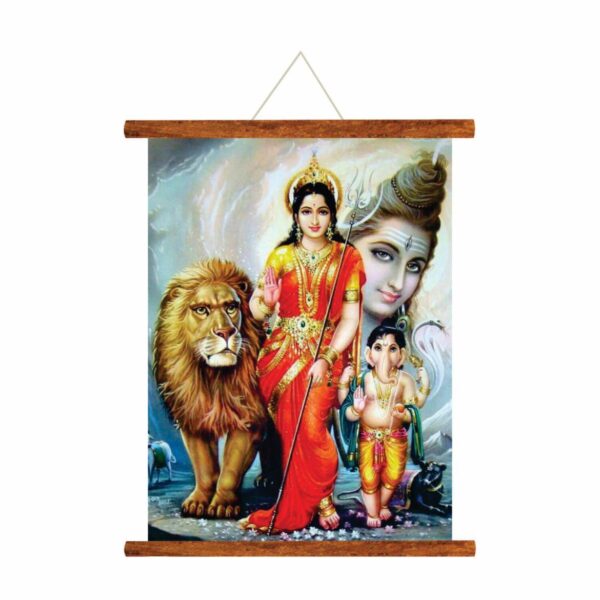 Divine Jay Maa Durga Canvas Scroll