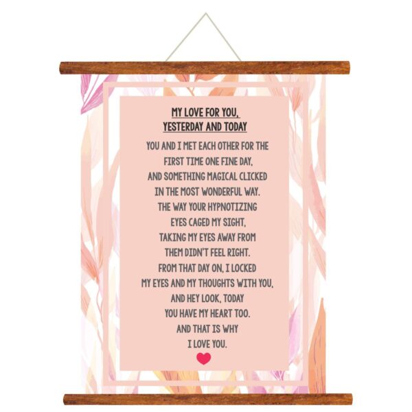 My Love For You Yesterday And Today Greeting Card Canvas Scroll