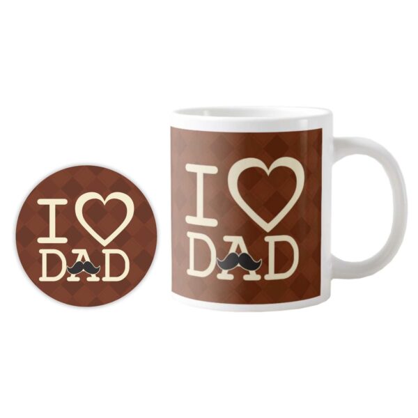 Moustache I Love Dad Mug